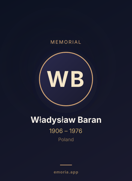 Memorial portrait of Władysław Baran