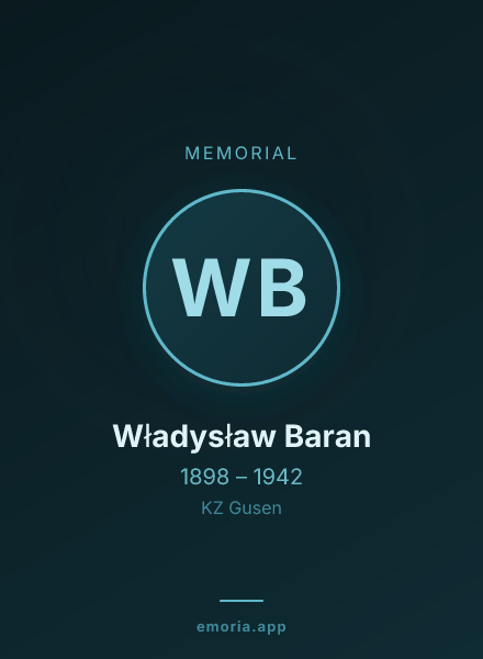 Memorial portrait of Władysław Baran