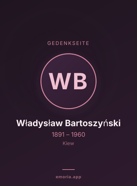 Gedenkportrait von Władysław Bartoszyński