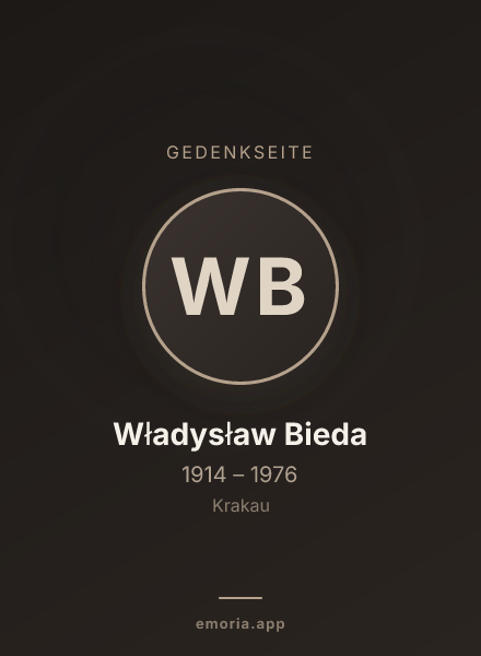 Gedenkportrait von Władysław Bieda