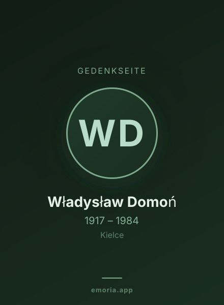 Gedenkportrait von Władysław Domoń