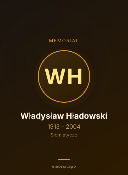 Memorial portrait of Władysław Hładowski