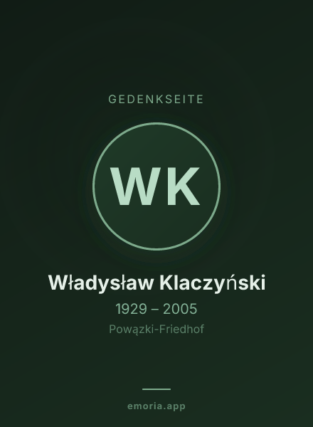 Gedenkportrait von Władysław Klaczyński