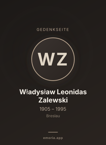 Gedenkportrait von Władysław Leonidas Zalewski