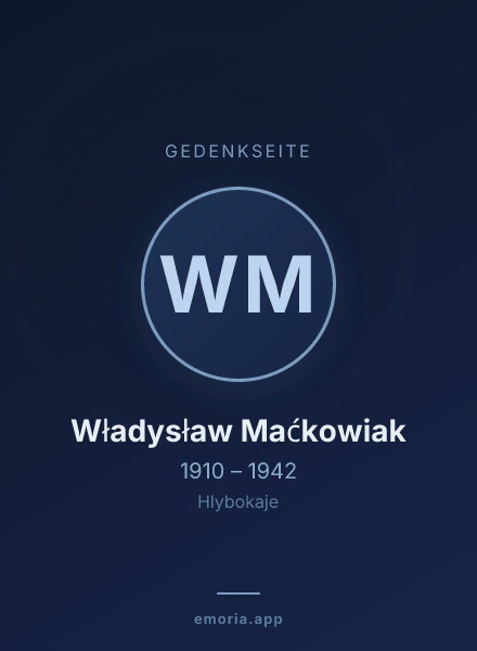 Gedenkportrait von Władysław Maćkowiak