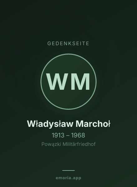 Gedenkportrait von Władysław Marchoł