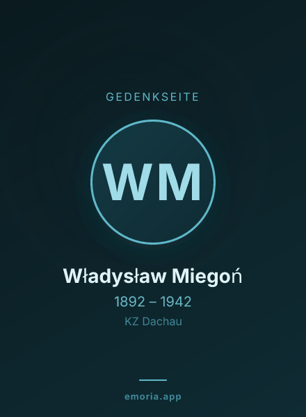 Gedenkportrait von Władysław Miegoń