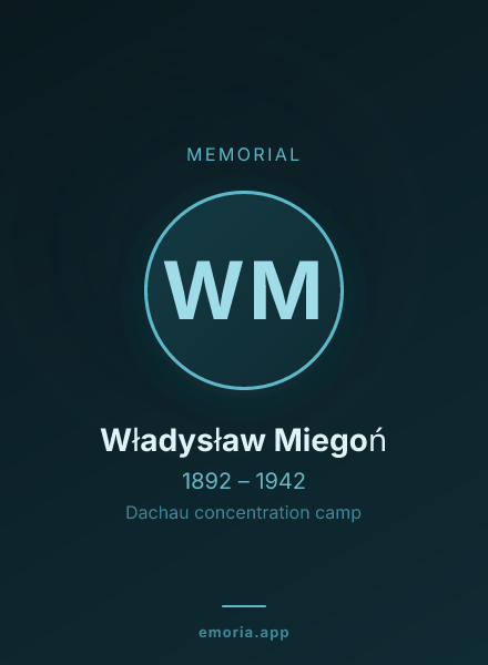 Memorial portrait of Władysław Miegoń