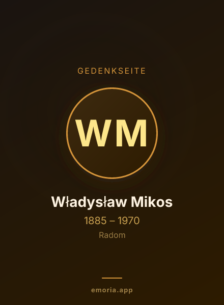 Gedenkportrait von Władysław Mikos