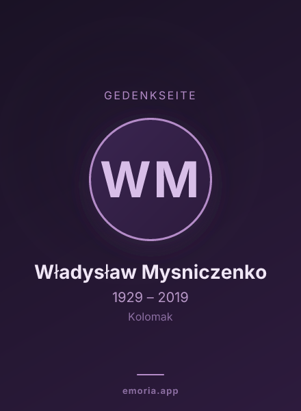 Gedenkportrait von Władysław Mysniczenko