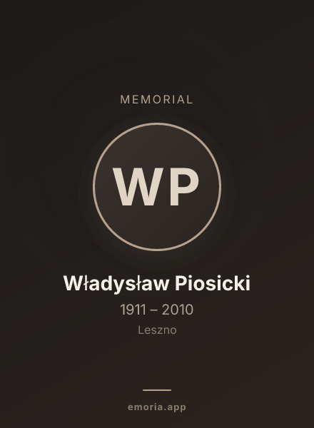 Memorial portrait of Władysław Piosicki
