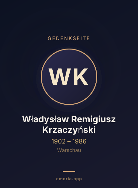 Gedenkportrait von Władysław Remigiusz Krzaczyński