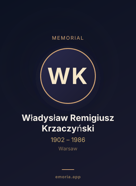 Memorial portrait of Władysław Remigiusz Krzaczyński