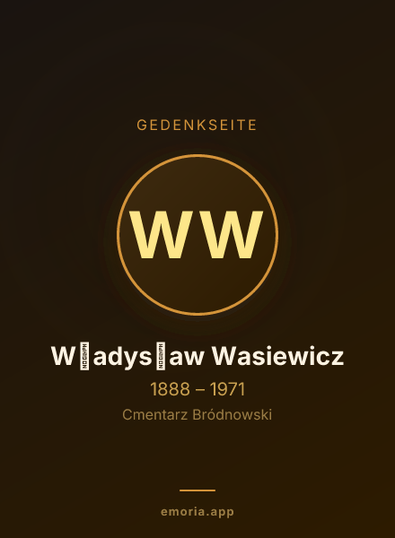 Gedenkportrait von Władysław Wasiewicz
