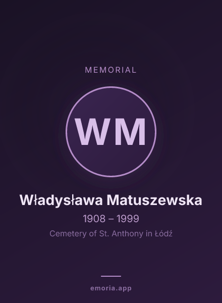 Memorial portrait of Władysława Matuszewska