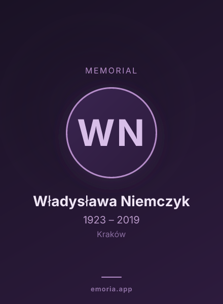 Memorial portrait of Władysława Niemczyk
