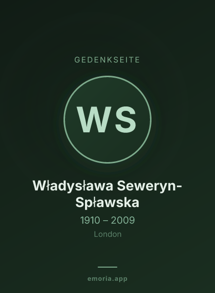 Gedenkportrait von Władysława Seweryn-Spławska