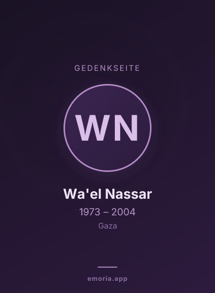 Gedenkportrait von Wa'el Nassar