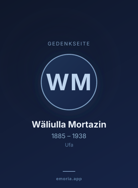 Gedenkportrait von Wäliulla Mortazin