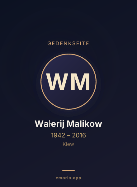 Gedenkportrait von Wałerij Malikow