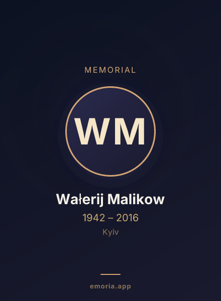 Memorial portrait of Wałerij Malikow