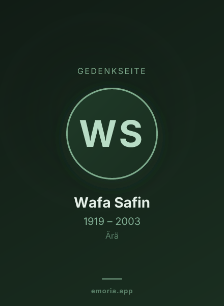 Gedenkportrait von Wafa Safin