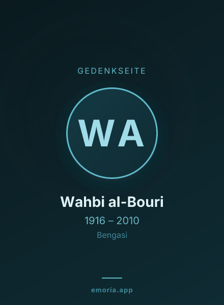 Gedenkportrait von Wahbi al-Bouri