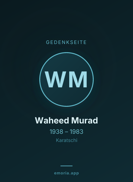 Gedenkportrait von Waheed Murad