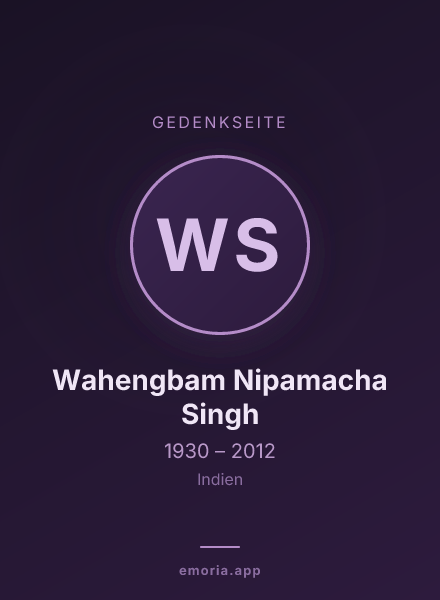 Gedenkportrait von Wahengbam Nipamacha Singh