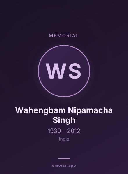 Memorial portrait of Wahengbam Nipamacha Singh