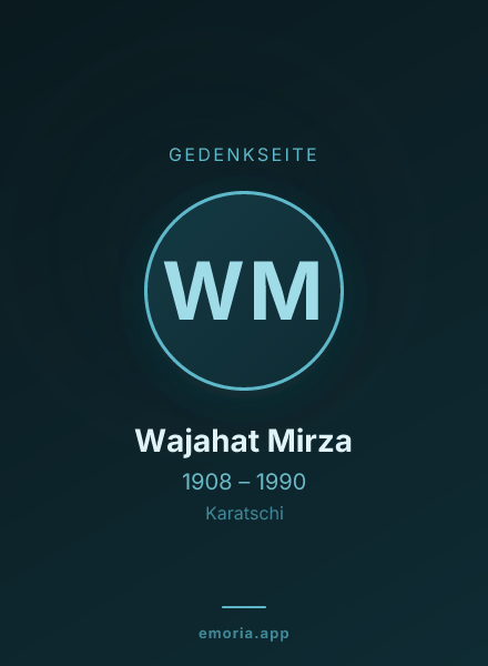 Gedenkportrait von Wajahat Mirza