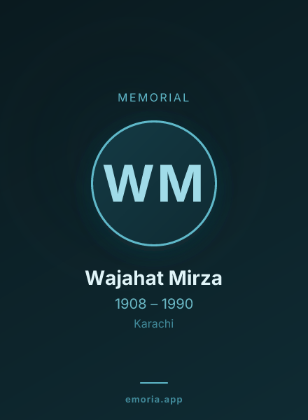 Memorial portrait of Wajahat Mirza