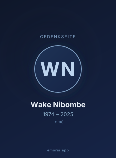 Gedenkportrait von Wake Nibombe