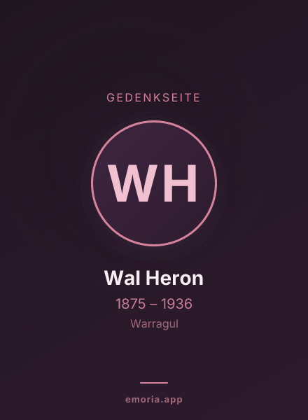 Gedenkportrait von Wal Heron
