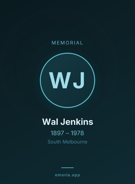 Memorial portrait of Wal Jenkins