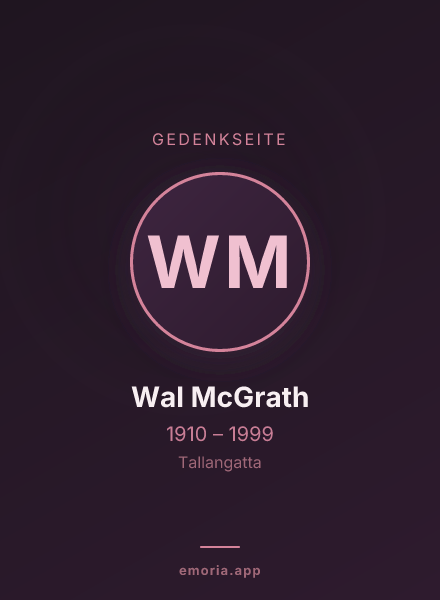 Gedenkportrait von Wal McGrath