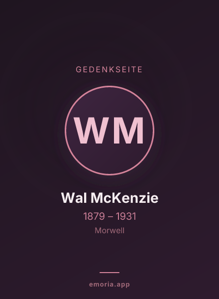 Gedenkportrait von Wal McKenzie