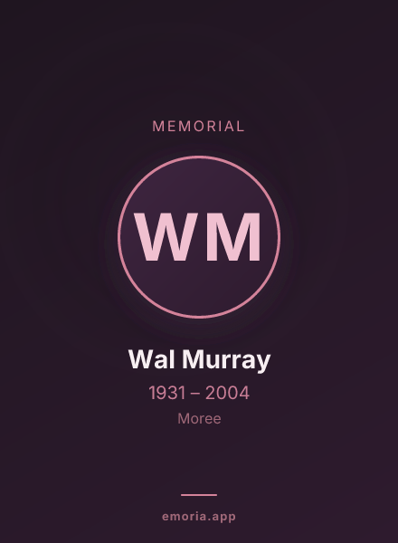 Memorial portrait of Wal Murray
