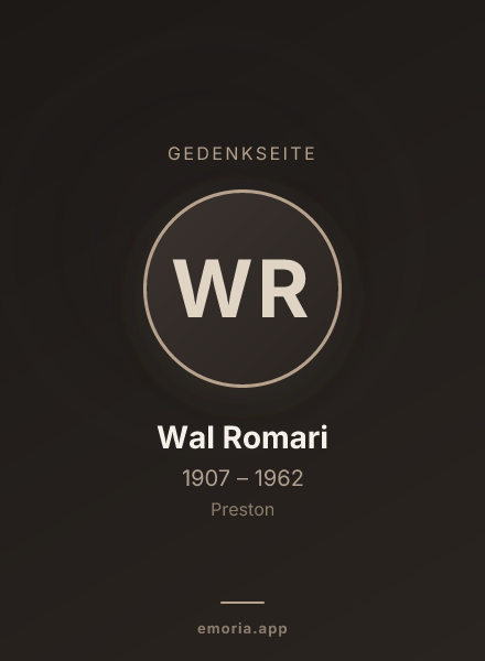 Gedenkportrait von Wal Romari