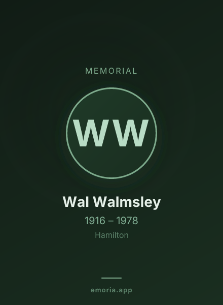 Memorial portrait of Wal Walmsley