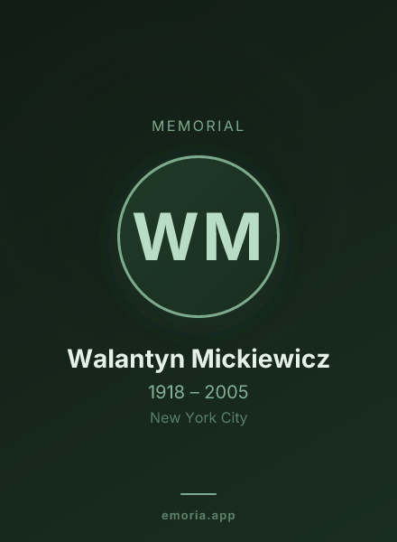 Memorial portrait of Walantyn Mickiewicz