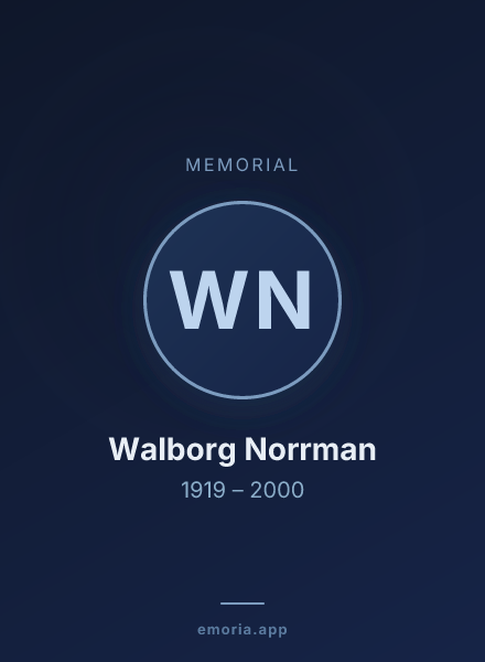 Memorial portrait of Walborg Norrman