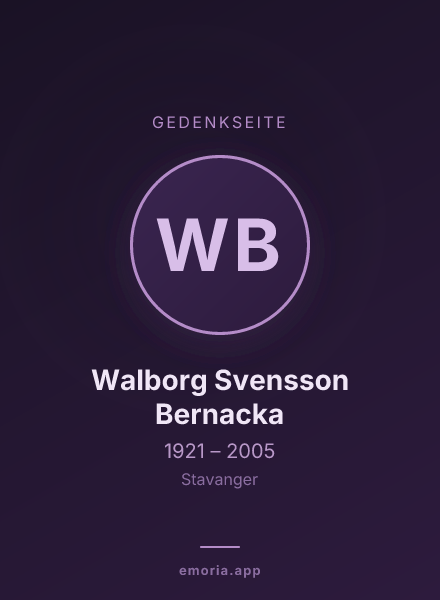 Gedenkportrait von Walborg Svensson Bernacka