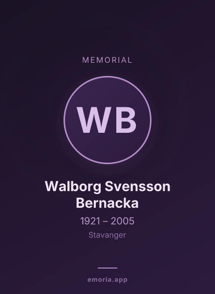 Memorial portrait of Walborg Svensson Bernacka