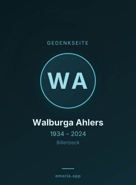 Gedenkportrait von Walburga Ahlers