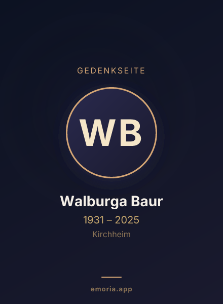 Gedenkportrait von Walburga Baur