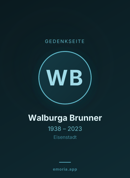 Gedenkportrait von Walburga Brunner