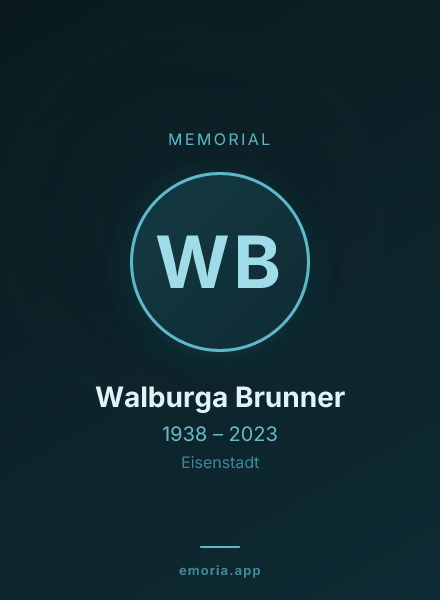 Memorial portrait of Walburga Brunner