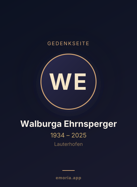 Gedenkportrait von Walburga Ehrnsperger