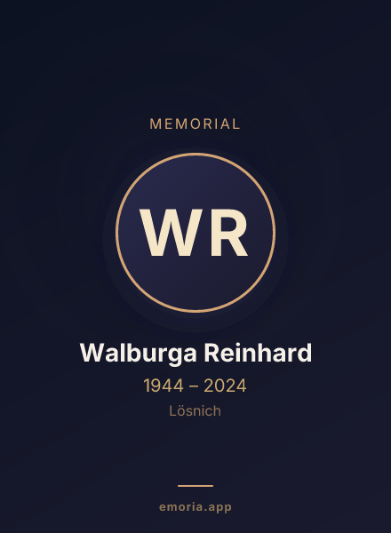 Memorial portrait of Walburga Reinhard
